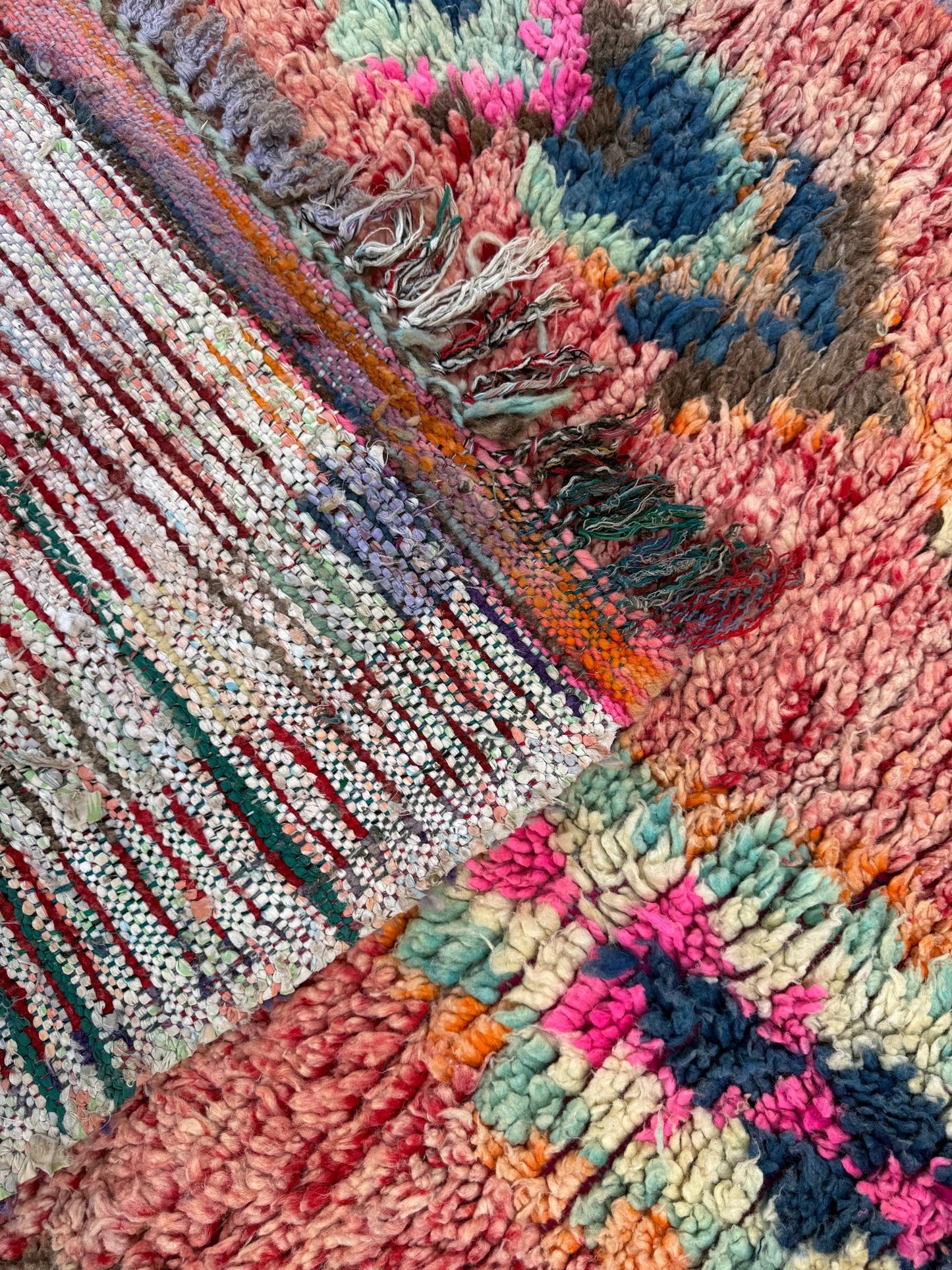 Vintage Small Morocan Boujaad Rug - 249cm x 119cm - Rohi Threads