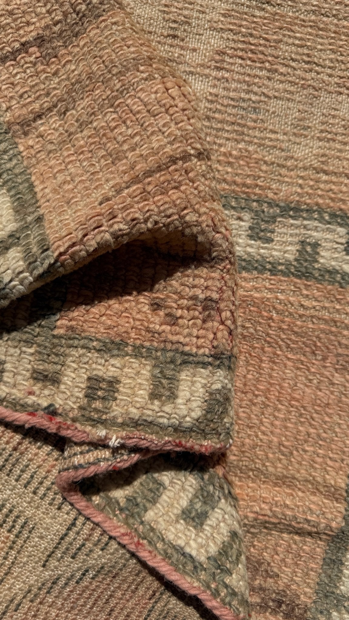 Zemmour Moroccan Vintage Rug - Pink/Grey - 168cm x 122cm - Rohi Threads